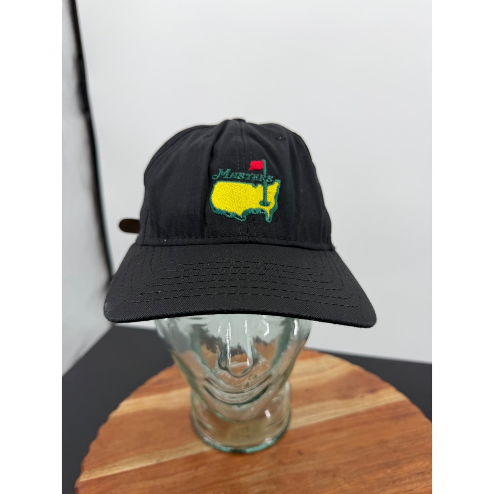 American Needle Masters Golf Hat Mens OSFA Black Vintage Leather‎ Strapback USA